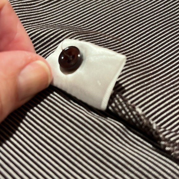 Scarlet brown striped frilled front shirt - Picture 8 of 9